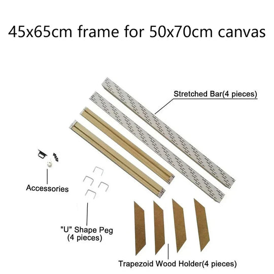 Solid Wood Canvas Stretcher Frame DIY Kit 50x70cm