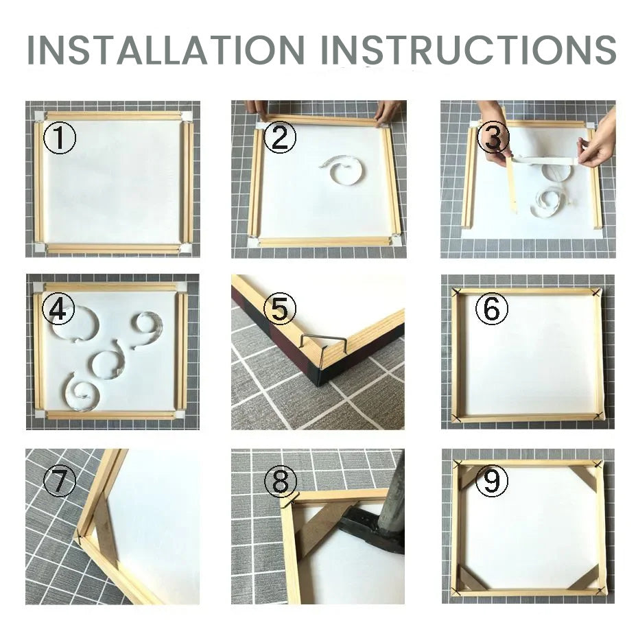 Solid Wood Canvas Stretcher Frame DIY Kit 50x70cm