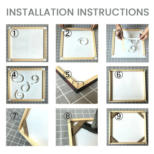 Solid Wood Canvas Stretcher Frame DIY Kit 50x70cm