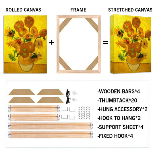 DIY Natural Wood Canvas Frame Kit Custom Sizes