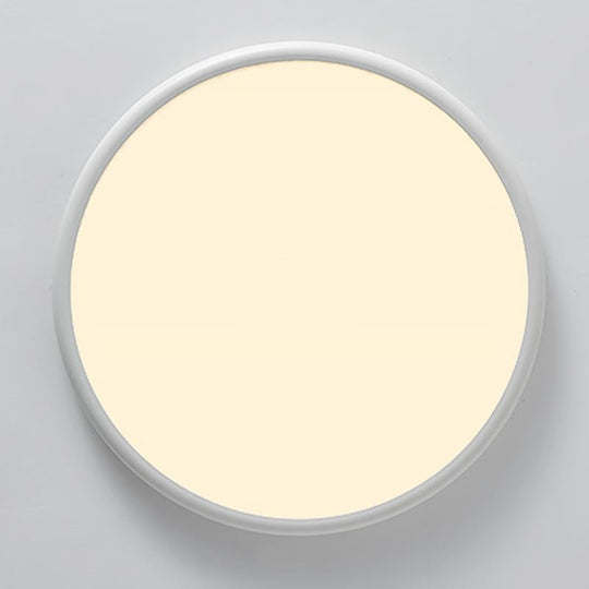 16" Modern LED Geometric Circle Flush Mount Ceiling Light – Black &amp; White Edge