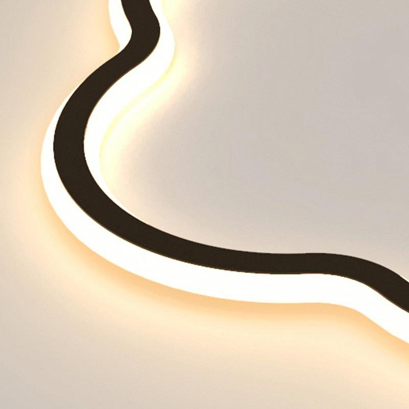 Cloud Shaped White &amp; Black LED Flush Mount Ceiling Light – Modern Flower Design