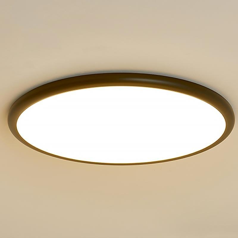 16" Modern LED Geometric Circle Flush Mount Ceiling Light – Black &amp; White Edge
