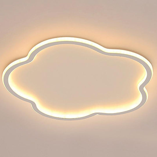 Cloud Shaped White &amp; Black LED Flush Mount Ceiling Light – Modern Flower Design