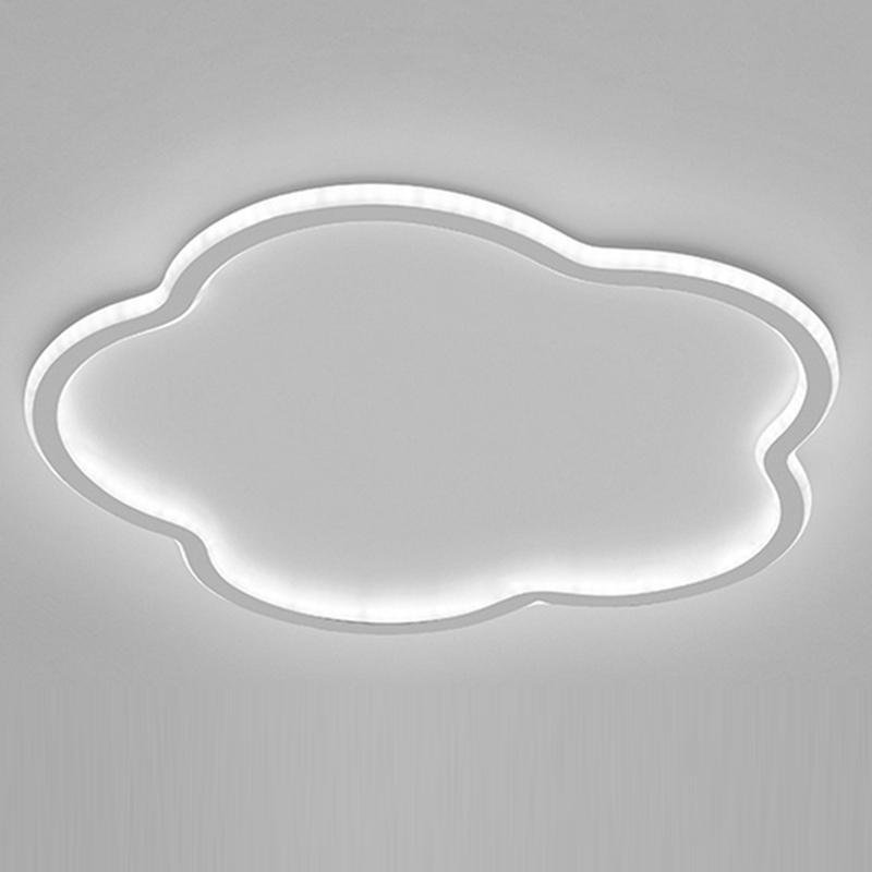 Cloud Shaped White &amp; Black LED Flush Mount Ceiling Light – Modern Flower Design