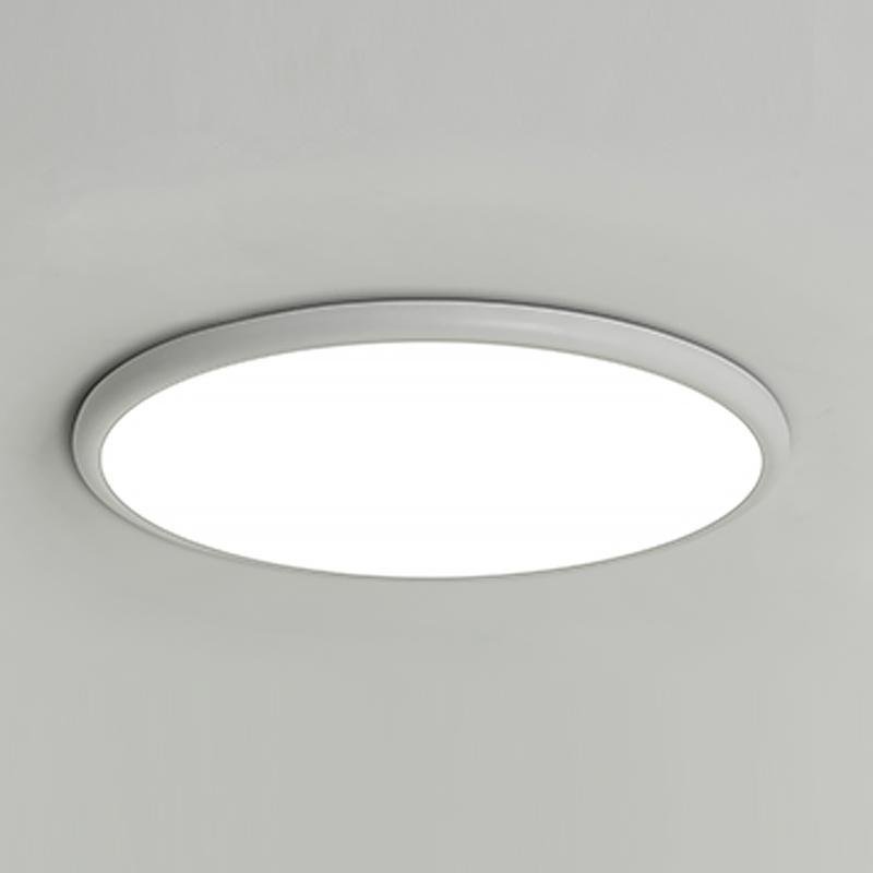 16" Modern LED Geometric Circle Flush Mount Ceiling Light – Black &amp; White Edge