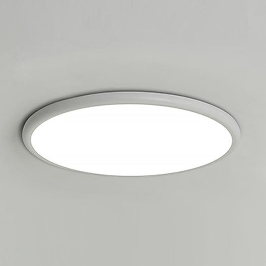 16" Modern LED Geometric Circle Flush Mount Ceiling Light – Black &amp; White Edge