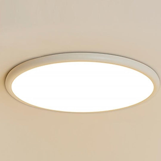 16" Modern LED Geometric Circle Flush Mount Ceiling Light – Black &amp; White Edge