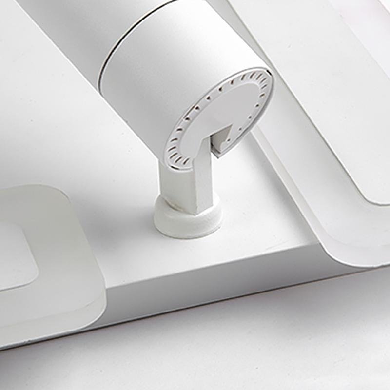Square Dimmable LED Flush Mount Ceiling Light with 2 Adjustable Spotlights