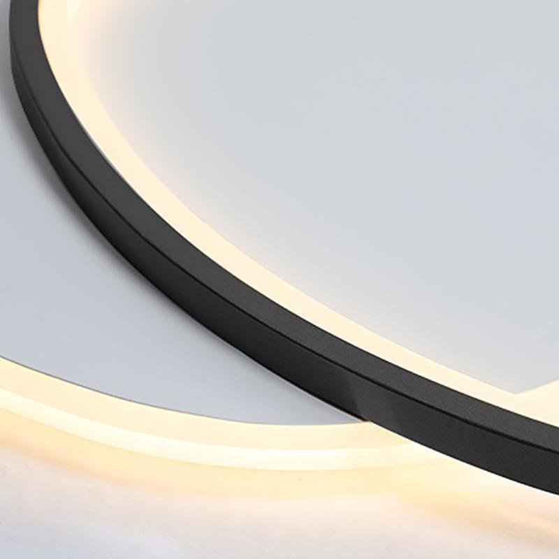 White &amp; Black Unique Circle LED Flush Mount Ceiling Light