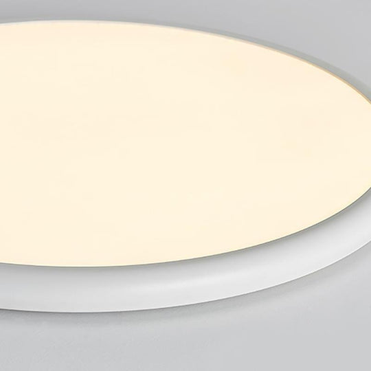 16" Modern LED Geometric Circle Flush Mount Ceiling Light – Black &amp; White Edge