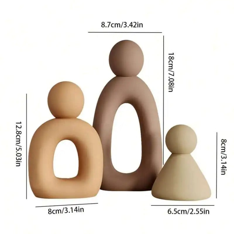 Abstract Minimalist Family Figurine Nordic Decor Accent