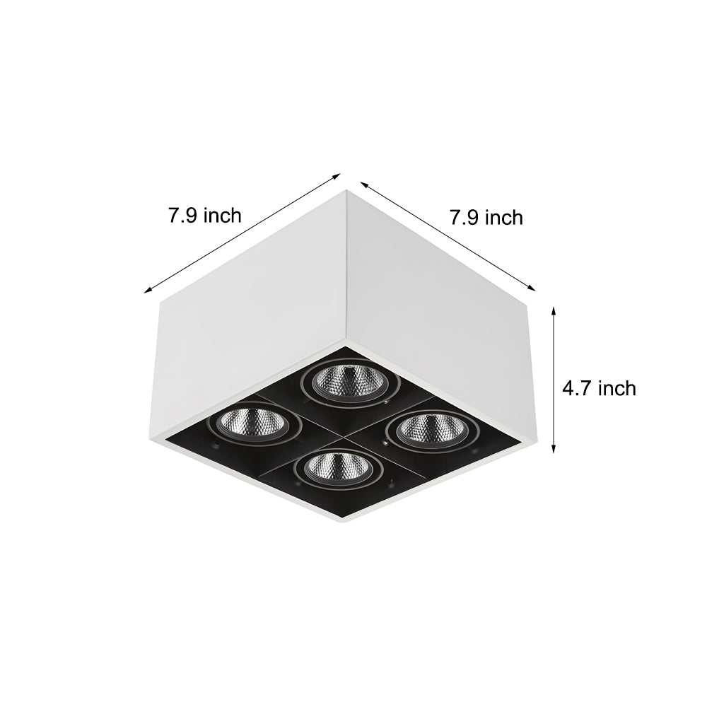 Adjustable 4 Head LED Flush Mount Cube Ceiling Spotlights