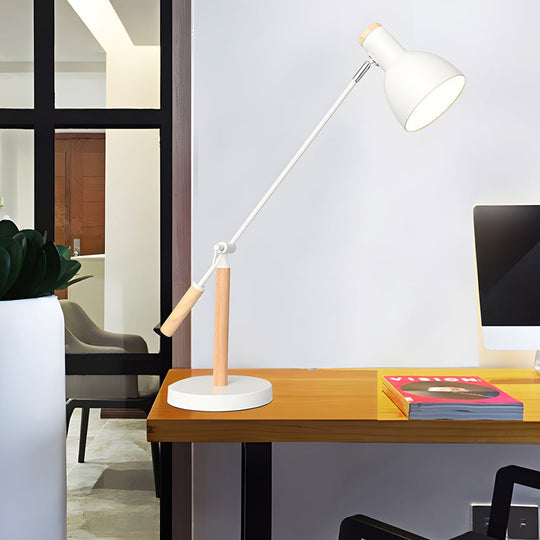 Adjustable Rotatable Wood &amp; Metal Reading Desk Lamp