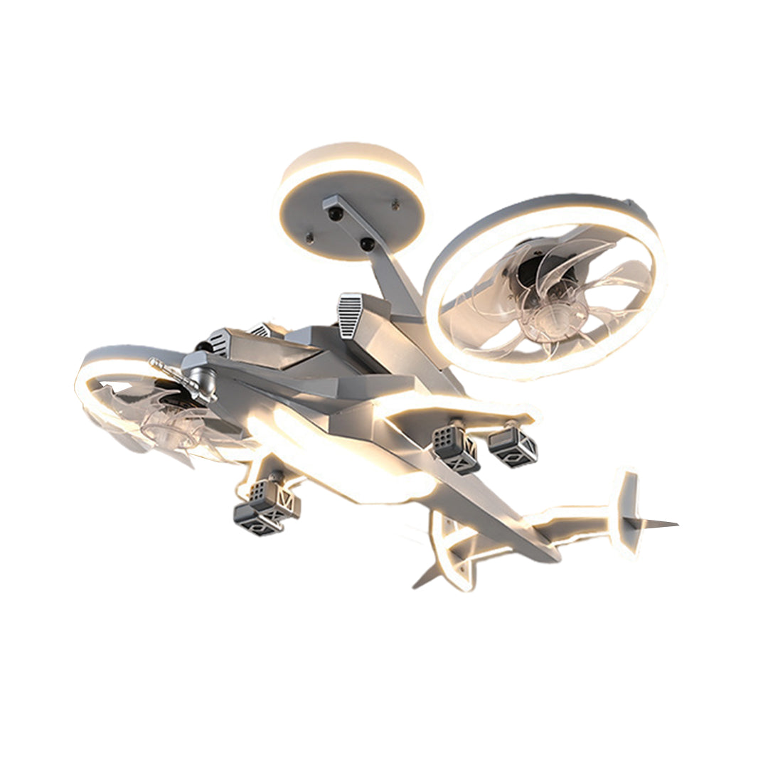Fighter Jet Kids Ceiling Fan with Light – Full Spectrum LED &amp; Remote Control