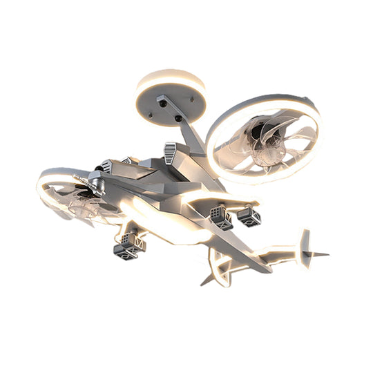 Fighter Jet Kids Ceiling Fan with Light – Full Spectrum LED &amp; Remote Control