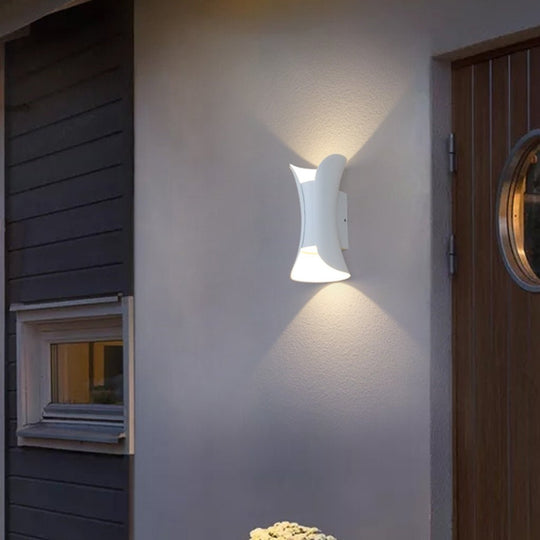 Curved LED Up and Down Lighting Waterproof Modern Outdoor Wall Lights