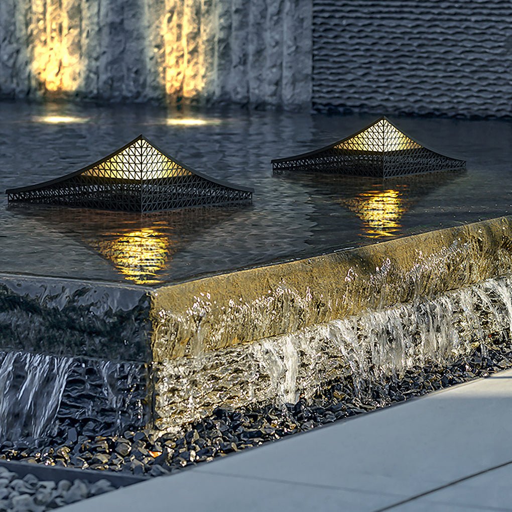 Industrial Solar LED Garden Light with Mesh Design