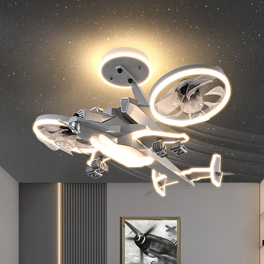 Fighter Jet Kids Ceiling Fan with Light – Full Spectrum LED &amp; Remote Control