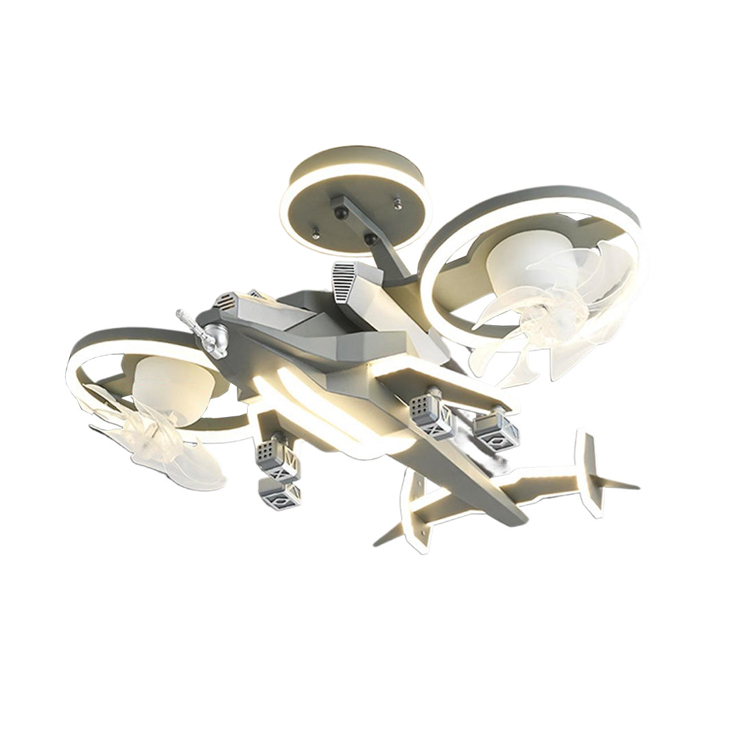 Fighter Jet Kids Ceiling Fan with Light – Full Spectrum LED &amp; Remote Control