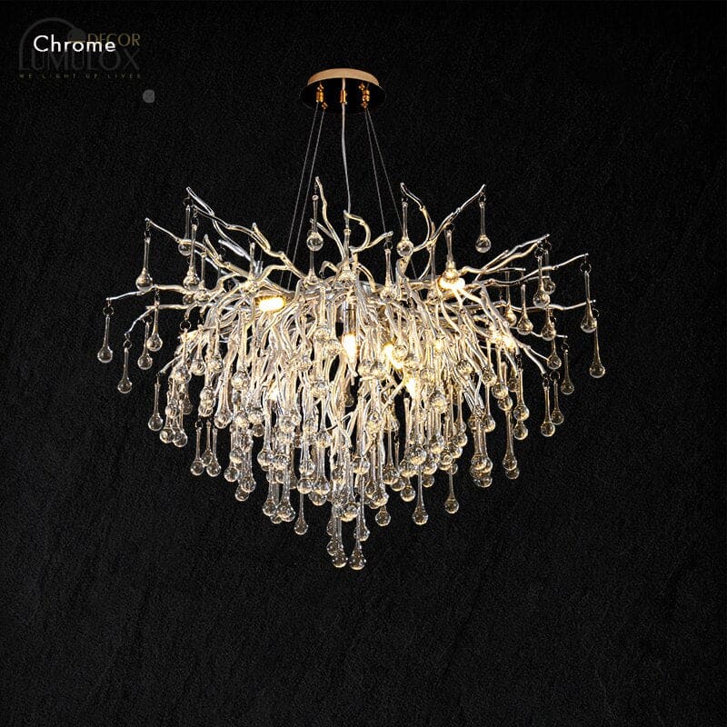 Creative Tree Branch LED Chandelier – Lovely Pink &amp; Blue Pendant Light for Bedrooms