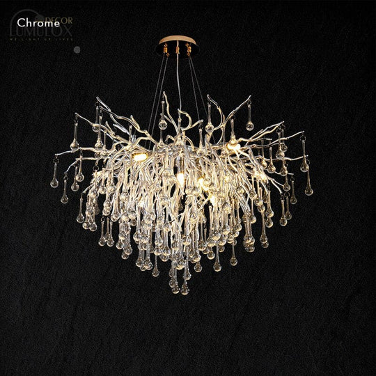 Creative Tree Branch LED Chandelier – Lovely Pink &amp; Blue Pendant Light for Bedrooms