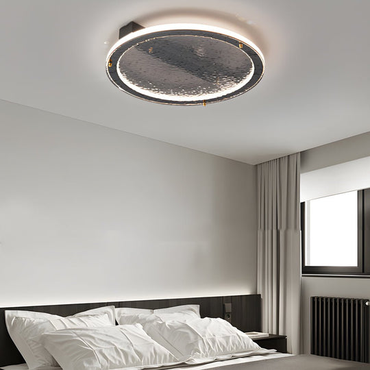 Black Glass LED Flush Mount Ceiling Light