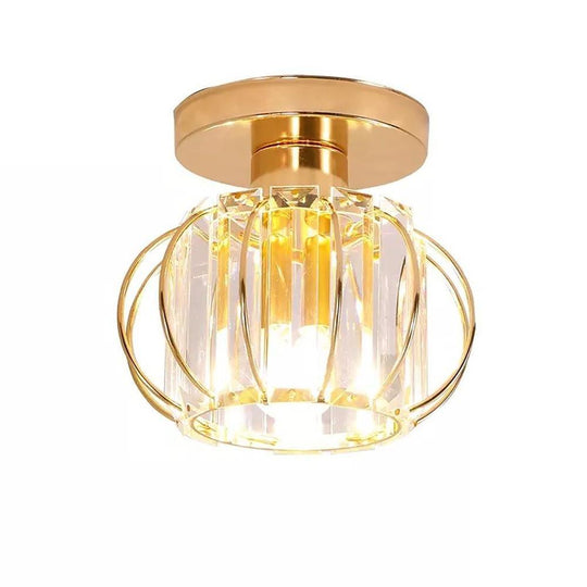 Multiple Oval LED Flush Mount Ceiling Light – Crystal &amp; Metal