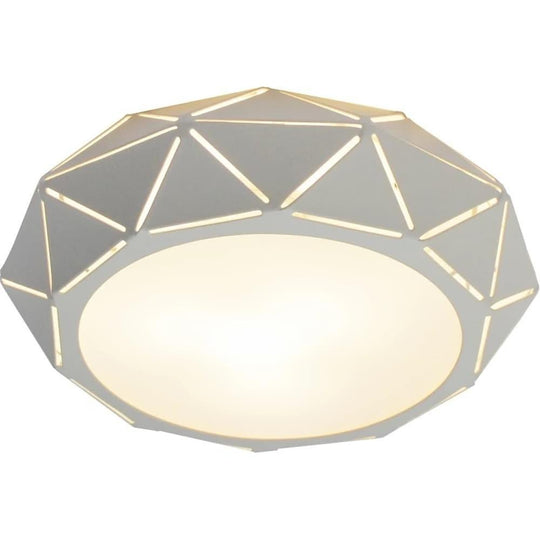 Geometric Drum Shaped LED Modern Flush Mount Ceiling Light