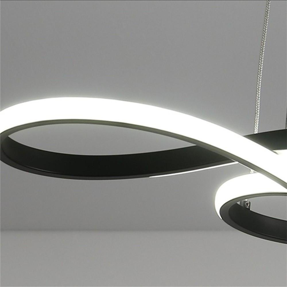 Geometric Wave Semi-Flush Chandelier – Metal &amp; Silica Gel