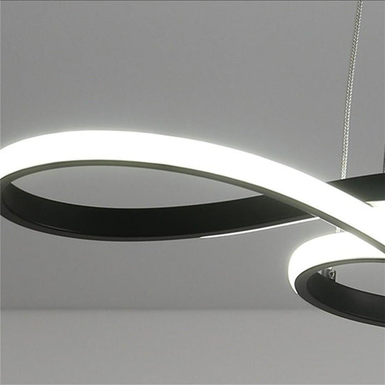 Geometric Wave Semi-Flush Chandelier – Metal &amp; Silica Gel