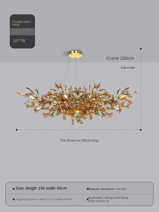 Nordic Glass Leaf Chandelier – Modern Decorative Lighting