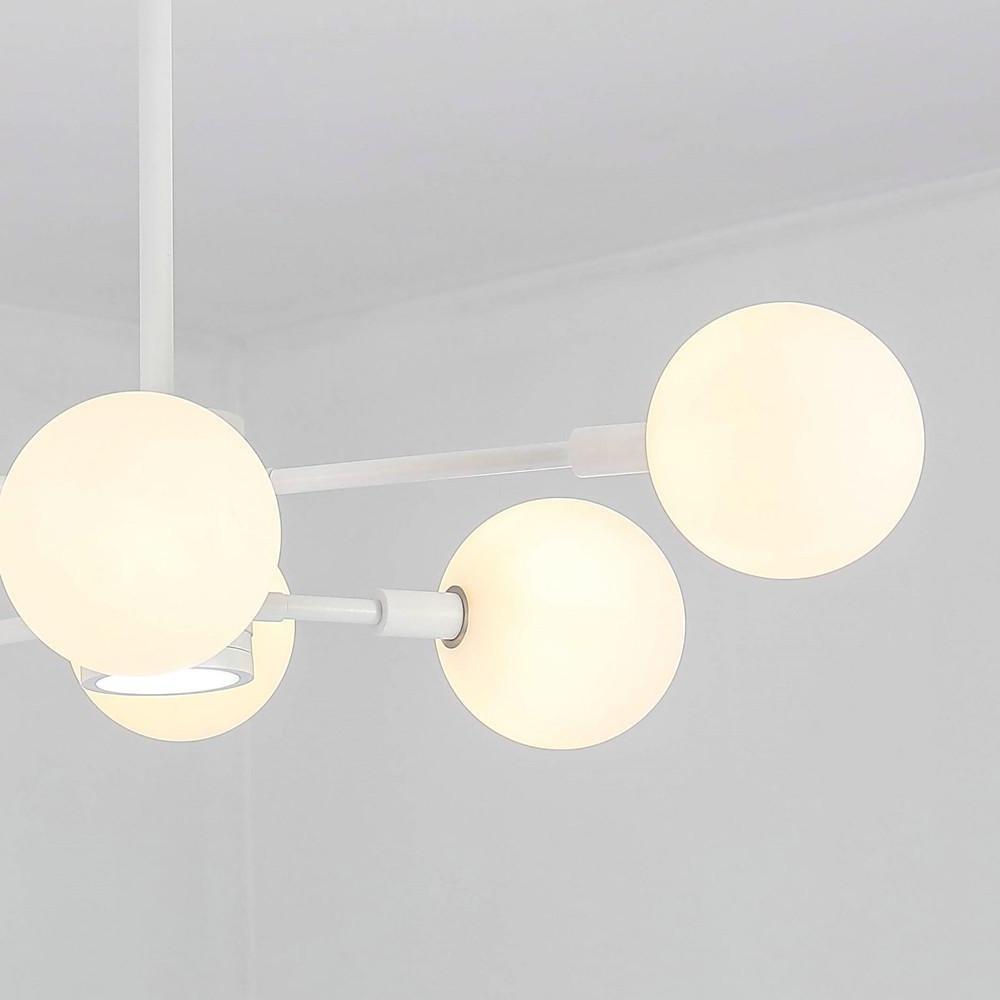 6-Light LED Glass &amp; Metal Modern Chandelier for Kitchen Island Lighting