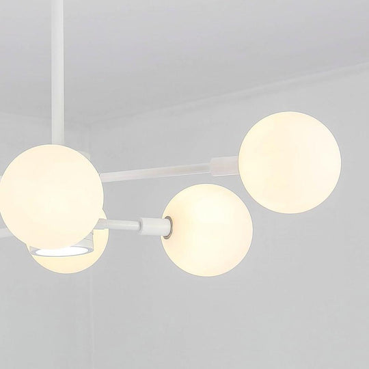 6-Light LED Glass &amp; Metal Modern Chandelier for Kitchen Island Lighting