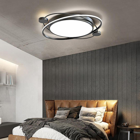 LED Geometric Shapes Circle Dimmable Flush Mount Light with Remote Control