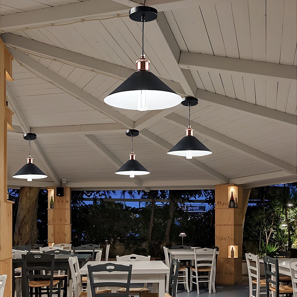 Classic Conical Solar LED Pendant Light Outdoor &amp; Indoor Hanging Lamp