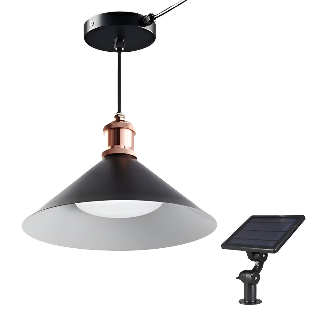 Classic Conical Solar LED Pendant Light Outdoor &amp; Indoor Hanging Lamp