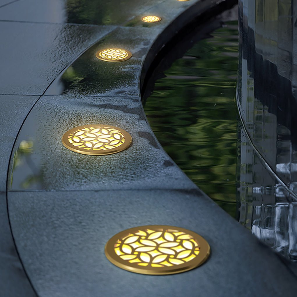 Elegant Pattern LED Embedded Garden Step Light Waterproof