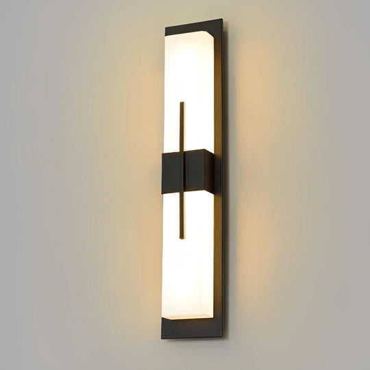Creative Rectangular LED Waterproof Black Modern Outdoor Wall Lamp