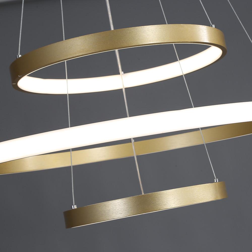 Circles Dimmable LED Adjustable Gold Contemporary Chandelier Island Light