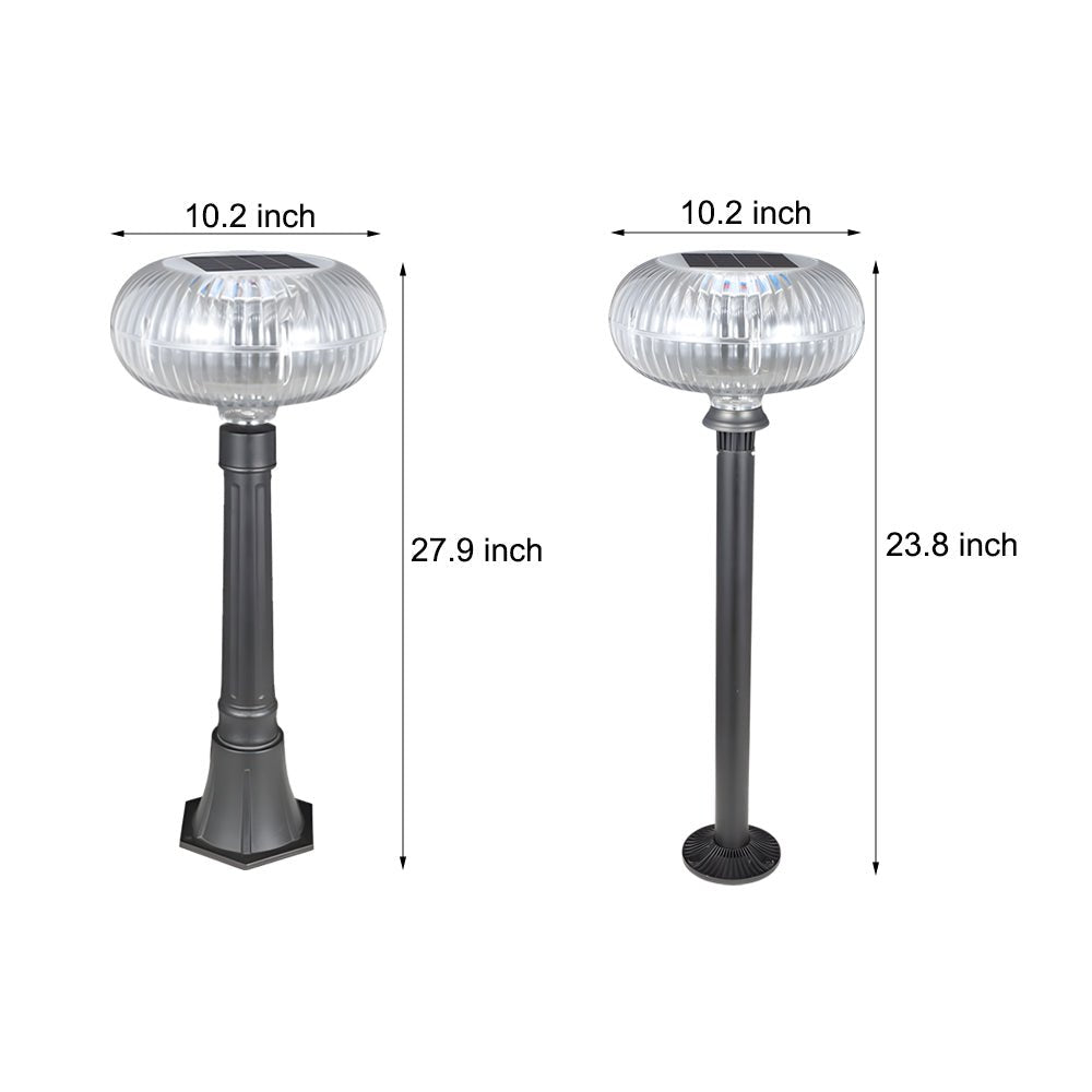 Contemporary Solar LED Lawn Light with Acrylic Shade