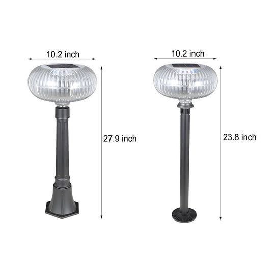 Contemporary Solar LED Lawn Light with Acrylic Shade