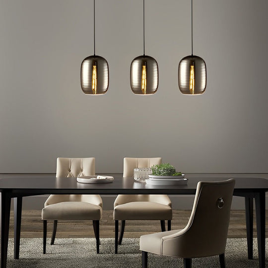 Creative Screw Thread Glass Spiral LED Postmodern Pendant Light Chandelier
