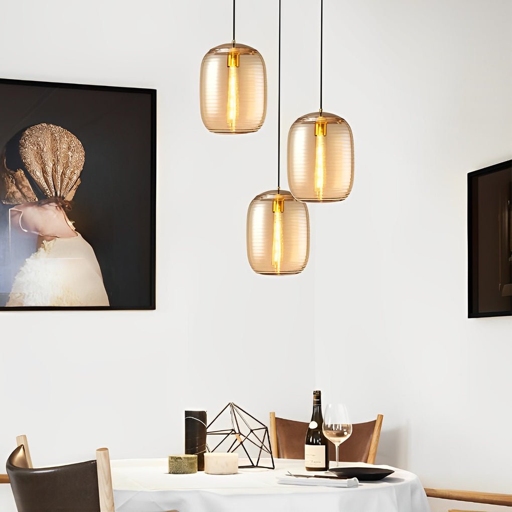 Creative Screw Thread Glass Spiral LED Postmodern Pendant Light Chandelier