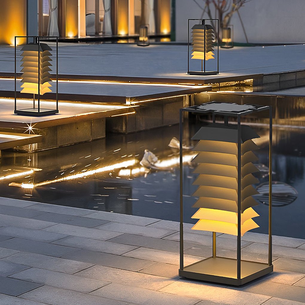 Freestanding Layered LED Pillar Light