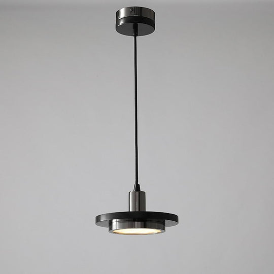 Double Circle Pendant Lighting Classic Metal Marble Ceiling Light