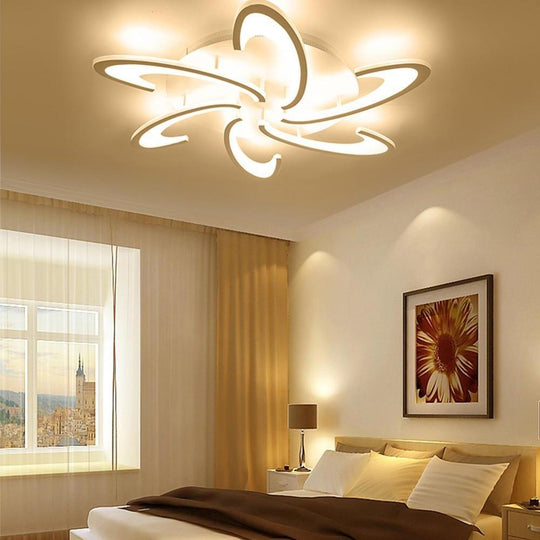 Modern Geometric Wave Flush Mount LED Circle Ceiling Light