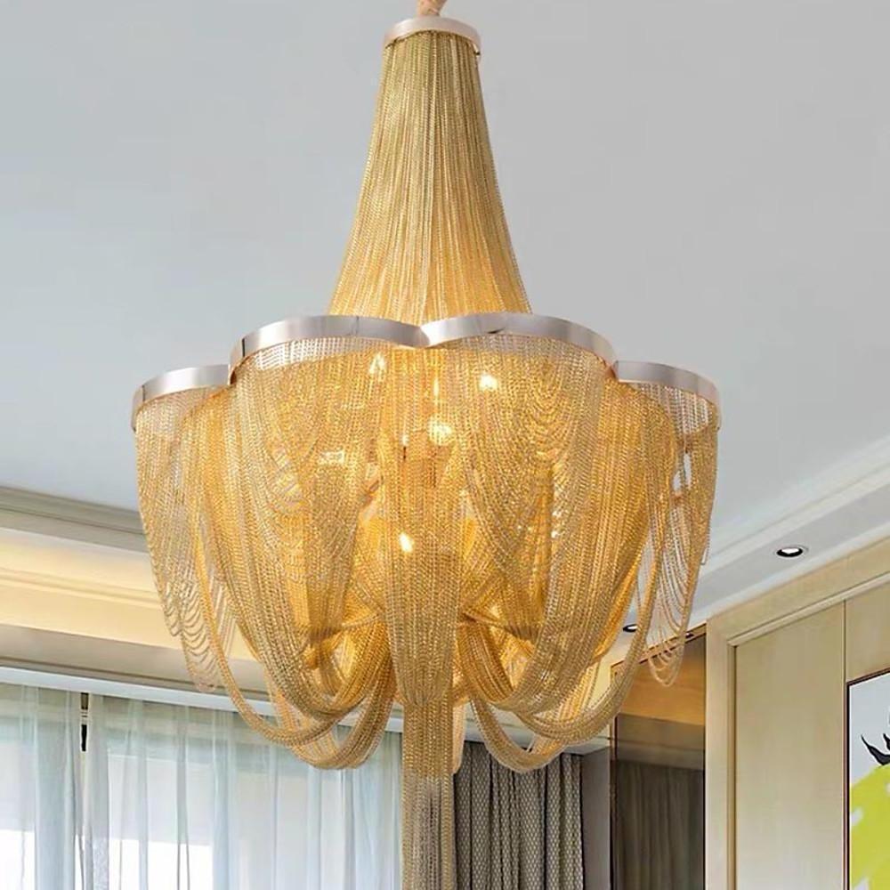 Silver 6-Light Electroplated Metal Modern Chandelier – Kitchen &amp; Dining