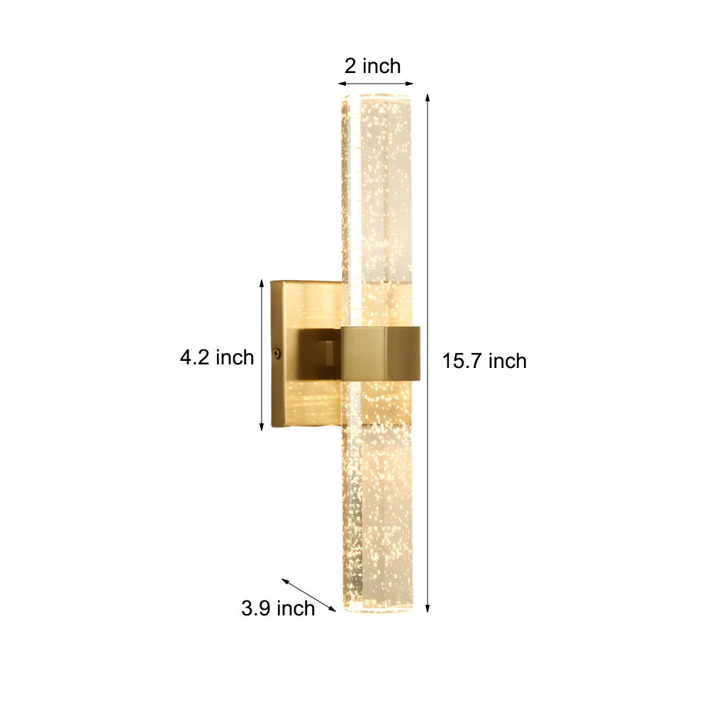 Cylinder Bubbles Crystal Shade LED Up &amp; Down Lighting Modern Wall Lamp