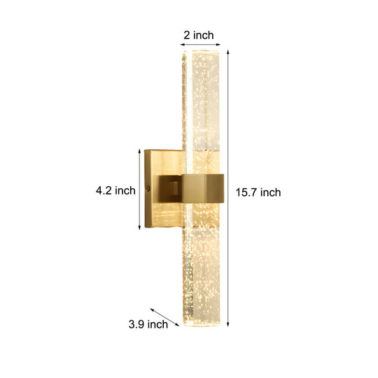 Cylinder Bubbles Crystal Shade LED Up &amp; Down Lighting Modern Wall Lamp